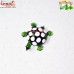 Tiny Cute Little Green Turtle with While Polka Dots - Boro Glass Flameworking