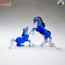 Pair of Naughty Blue Horses - Home Decoration Statue - Lamp Working Handmade Boro Glass Art