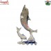 Transparent Boro Glass Dolphin With Blue Touch - Handmade Glass Sculpture