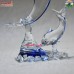 Transparent Boro Glass Dolphin With Blue Touch - Handmade Glass Sculpture