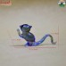 Relax Pose of Blue Squirrel - Handmade Glass Flameworking Miniature Sculpture