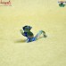 Relax Pose of Blue Squirrel - Handmade Glass Flameworking Miniature Sculpture