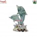 Glass Dolphin With Green Touch - Handmade Transparent Boro Glass Sculpture