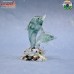 Glass Dolphin With Green Touch - Handmade Transparent Boro Glass Sculpture