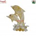 Transparent Boro Glass Dolphin With Yellow Touch - Handmade Glass Sculpture