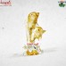 Transparent Boro Glass Dolphin With Yellow Touch - Handmade Glass Sculpture