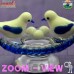Pair of Love Birds White and Blue - Boro Glass Gifts - Flameworking Artwork