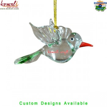 Hanging Glass Bird - Christmas Tree Ornament - Custom Design Handmade Lampworking