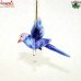 Blue Hanging Glass Bird - Christmas Ornament - Handmade Lampworking