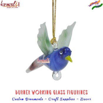 Custom Glass Bird Figurine Ornaments, Burner Working miniature glass animals