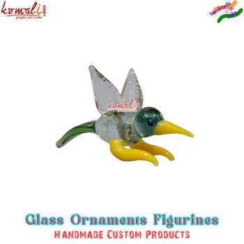 Multi Color Glass Bird Ornaments Figurines, Custom Color Shape Size