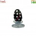 Black Polka Dots Tiny Boro Glass Easter Egg with Complimentary Stand