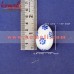 Blue Polka Pattern on White Base - Handmade Flame-working Borosilicate Glass Easter Egg