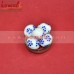 Symmetry of Dots - Blue Dots on White Base - Marble Like Handmade Glass Easter Egg