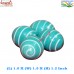 Aqua Blue with White Lines - Fantastic Handmade Glass Decorative Easter Egg