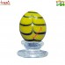 Yellow with Black Stripes Handmade Art Glass Easter Egg - Custom Design Available