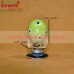 Spring Green with White and Blue Polka Dots Glass Easter Egg Crafting Decoration Supplies