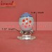 Red Polka Dot Flower With Lavender Background Handblown Glass Easter Decoration Egg