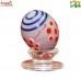 Red Polka Dot Flower With Lavender Background Handblown Glass Easter Decoration Egg