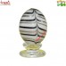 Golden and Black Stripes on Art Glass Easter Egg with Complimentary Stand