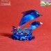 Flame Working Bubbly Blue Dolphins - Boro Glass Home Decor - Handmade Glass Artwork