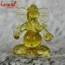 Pitambari Yellow Crystal Glass Ganesha Murti Idol Statue for Home Decoration