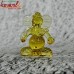 Pitambari Yellow Crystal Glass Ganesha Murti Idol Statue for Home Decoration