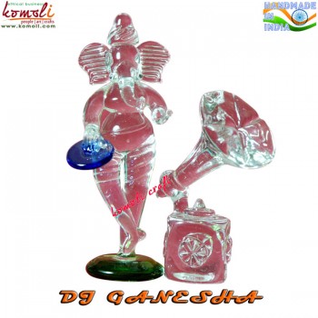 DJ Ganesha - Imaginative Glass Statue Decorations