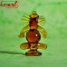 Lite Brown Glass Crystal Ganesha with Base Indian Wedding Return Gift