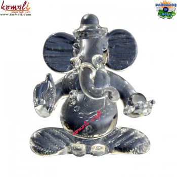 Lucid Ganesha (Small) Clear Glass Burner Working Statue