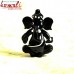 Gajkarna Black Glass Ganesha Murti Idol For Car Dashboard