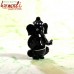 Gajkarna Black Glass Ganesha Murti Idol For Car Dashboard