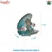 Aqua Color Crystal Sea Shell Design Blessing Glass Ganesha Murti For Car Dashboard and Home Decor