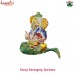 Multi-Color Vibrant & Magnificent Lucky Glass Ganesha on Leaf, Car Dashboard Statue & Decoration