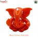 Soul of Home Handcrafted Lord Ganesha Made of Orange Glass For Pooja, Car Dashboard, Gifts, Office Desk, Home Decoration