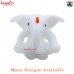 White Ganpati Murti Idol Statue Miniature Glass Sculpture For Car Dashboard, Office Decor, Ideal House Warming Gift