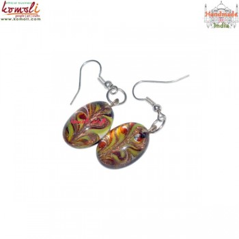 Amber Twist - Glass Flamework Earring