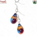 Rainbow Glass Jewelry Pendant Earring Set