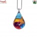 Rainbow Glass Jewelry Pendant Earring Set