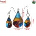 Rainbow Glass Jewelry Pendant Earring Set