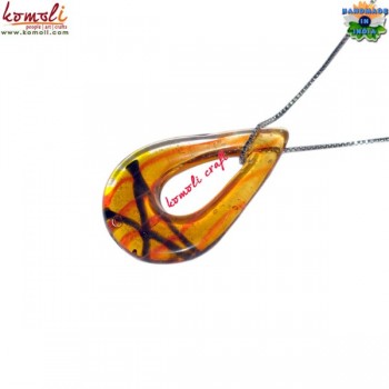 Fiery Drop Pendant - Glass Lampworking Jewelry