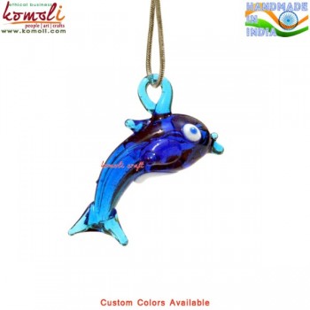 Dolphin Pendant - Handmade Glass Jewelry Custom Colors