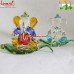 Glass Patta Leaf Ganesha - Handmade Glass Decorative - Car Dashboard Ganesha Statue