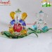 Glass Patta Leaf Ganesha - Handmade Glass Decorative - Car Dashboard Ganesha Statue