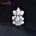 Milky White Ganesha - Handcrafted Glass Sculpture 