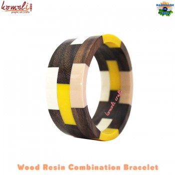 Coalesce Wooden Resin Combination Handmade Unique Bangle Bracelet