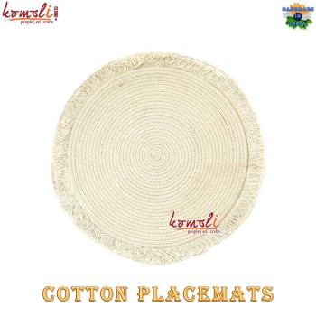 White Cotton Placemats & Coasters - Handmade Sustainable Home Decor