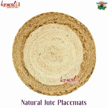 Environment Friendly Jute Placemats Coasters - Handmade Two Tone Dining Decor