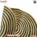 Jute Coaster Placemat Set - Green Circular Spiral Design