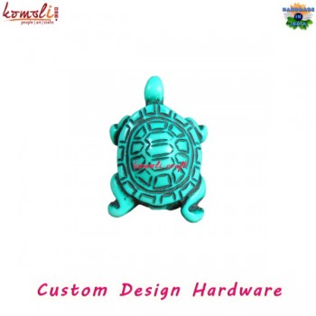 Aqua Turtle Decorative Theme Based Door Pull Knob - Resin Knobs - Custom Manufacturing